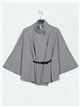 Belted soft cape gris