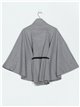 Belted soft cape gris