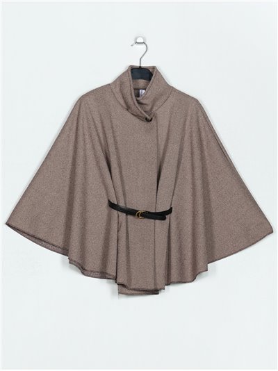 Belted soft cape camel