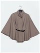 Belted soft cape camel