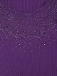 Soft sweater with rhinestone morado