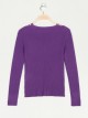 Soft sweater with rhinestone morado