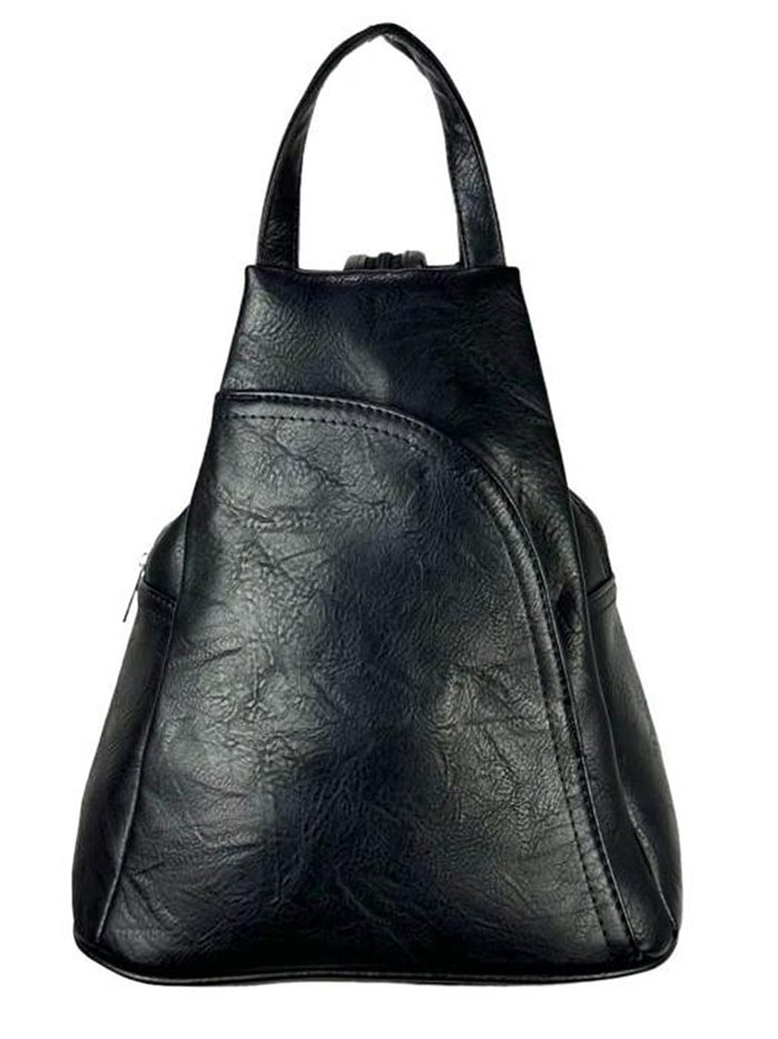 Faux leather backpack negro