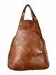 Faux leather backpack marron-oscuro