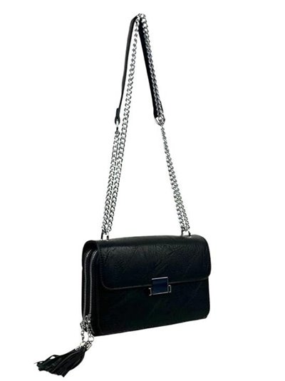 Crossbody bag with flap negro