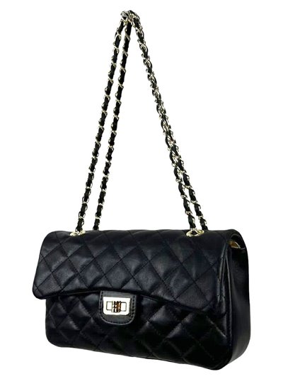 Quilted leather citybag negro