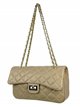 Quilted leather citybag taupe