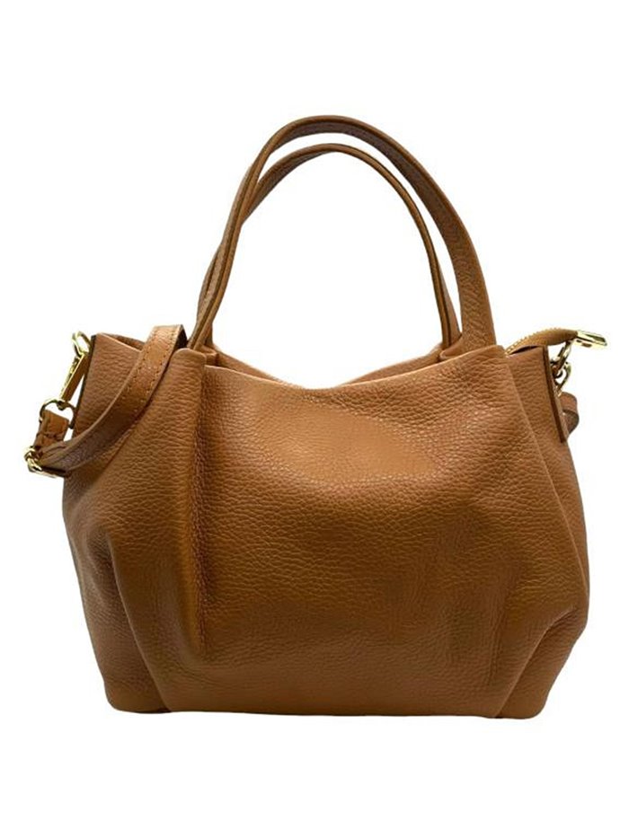 Minimal leather citybag camel