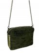 Leather crossbody bag with chain verde-militar