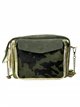 Leather crossbody bag with chain verde-militar