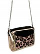 Leather crossbody bag with chain rosa-leopardo