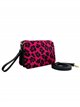 Faux fur leather crossbody bag rosa-leopardo