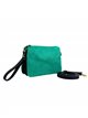 Faux fur leather crossbody bag verde