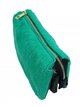 Faux fur leather crossbody bag verde