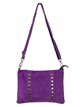 Studded split leather crossbody bag morado