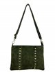 Studded split leather crossbody bag verde-militar