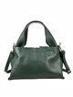 Minimal leather citybag verde-botella