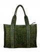 Shopper serraje piel verde-militar