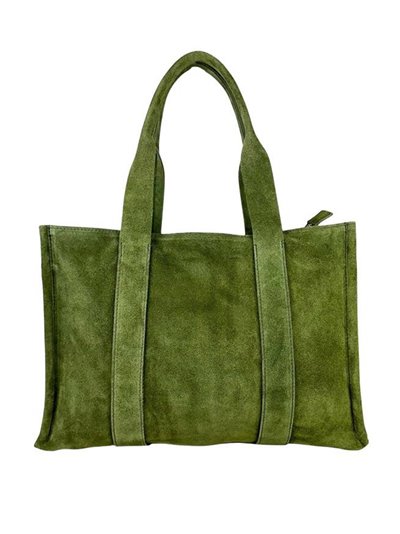 Shopper serraje piel verde-olivo