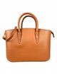 Minimal leather tote bag marron