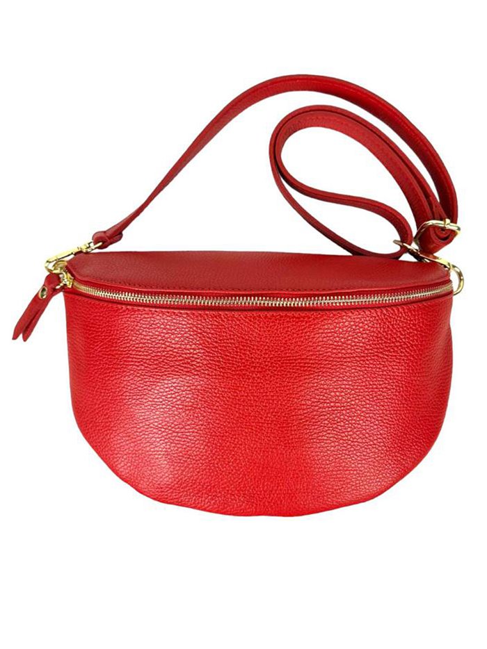 Leather belt bag rojo