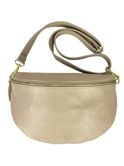 Leather belt bag taupe