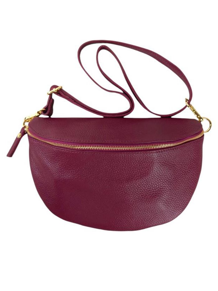 Leather belt bag vino