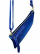 Metallic leather clutch azul-electrico