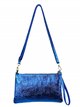 Metallic leather clutch azul-electrico