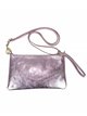 Metallic leather clutch lila