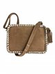 Split leather crossbody bag taupe