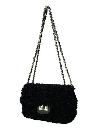 Teddy leather crossbody bag negro