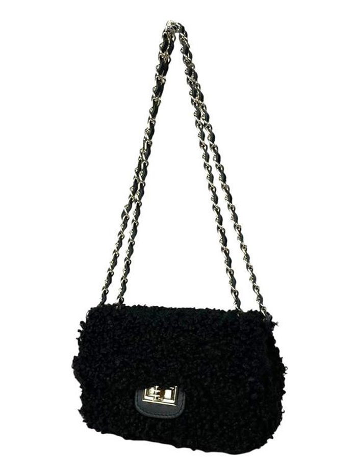 Teddy leather crossbody bag negro