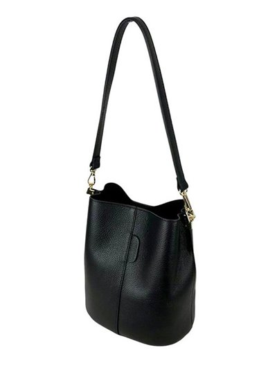 Leather mini bucket bag negro