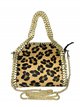 Leather animal print mini citybag leopardo