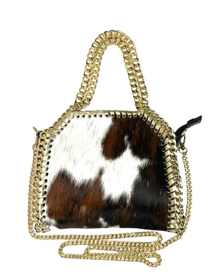 Leather animal print mini citybag potro-claro