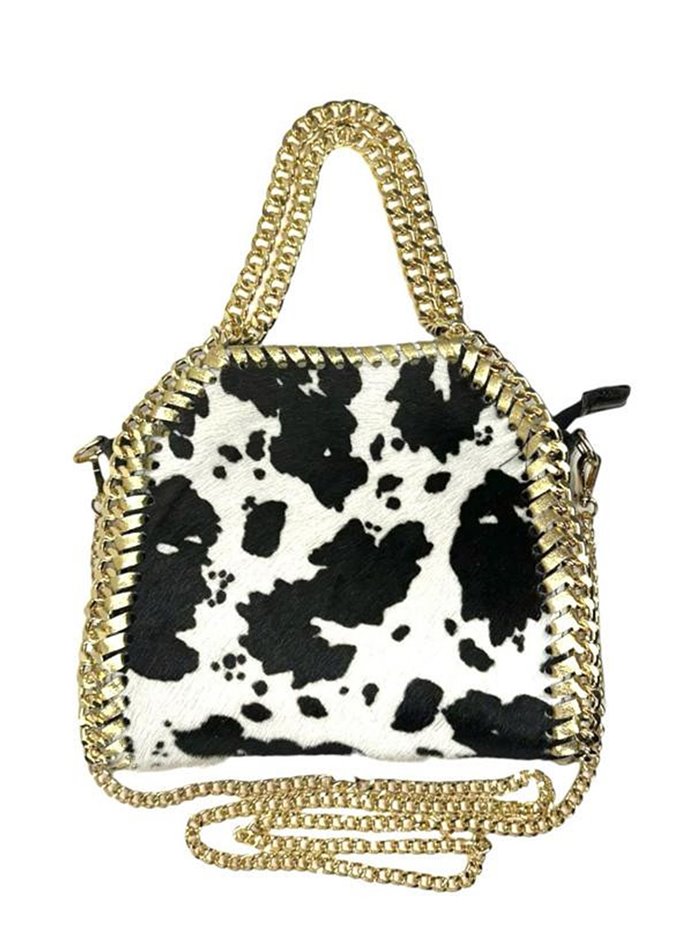 Leather animal print mini citybag vaca