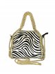 Leather animal print mini citybag cebra-blanco