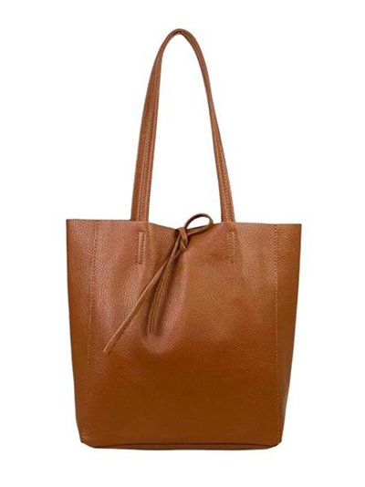 Shopper liso piel marron