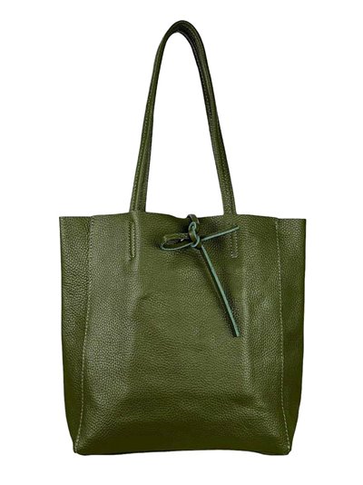 Shopper liso piel verde