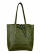 Minimal leather tote bag verde