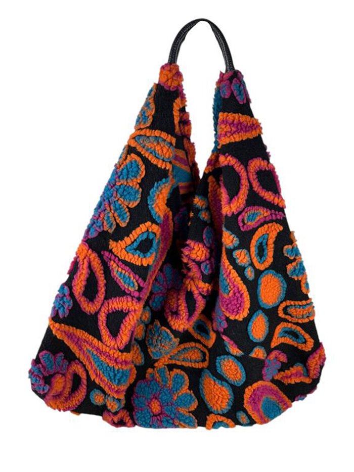 Printed knit tote bag multicolor