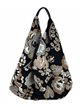 Printed knit tote bag negro-taupe