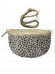 Leather animal print belt bag oro-leopardito