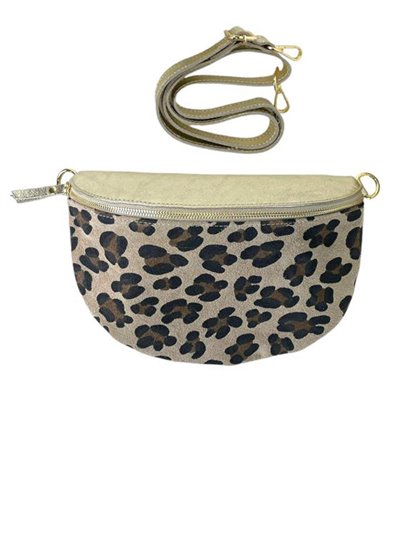 Riñonera piel animal print oro-leopardo