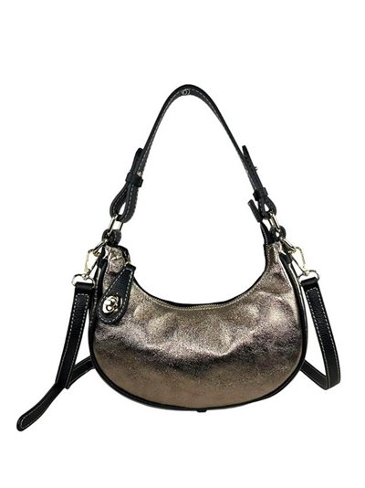 Half moon leather mini citybag bronce