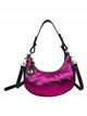 Half moon leather mini citybag fucsia