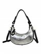 Half moon leather mini citybag plata