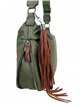 Crossbody bag with tassel verde