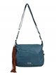 Crossbody bag with tassel azul-vaquero